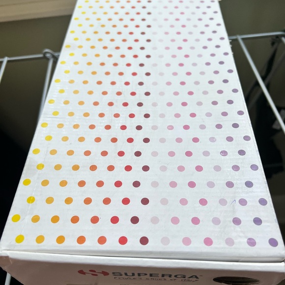 Superga 2790 White with rainbow trim platform shoe - Picture 8 of 9